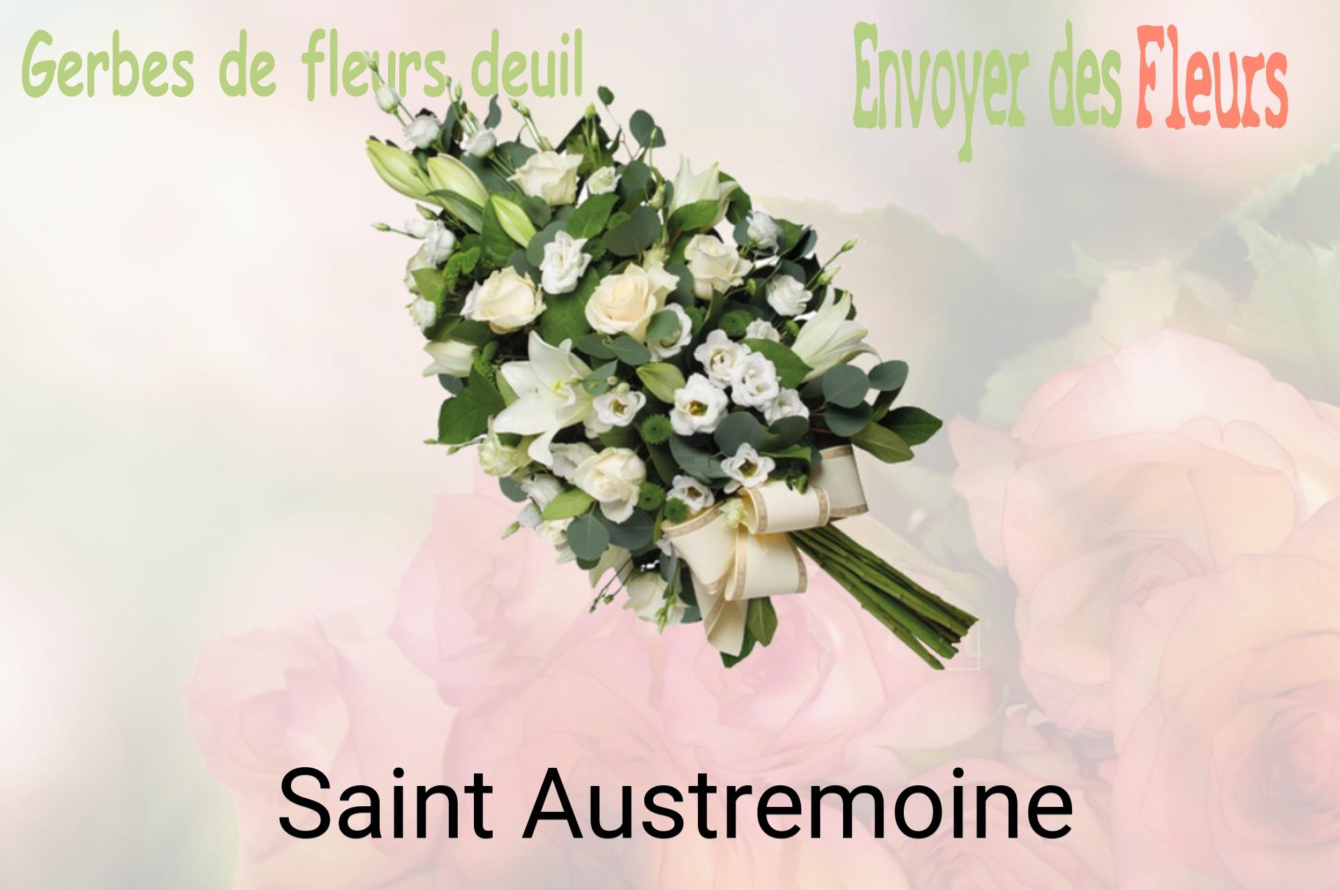 Gerbe de fleurs de deuil livrée à Saint-Austremoine